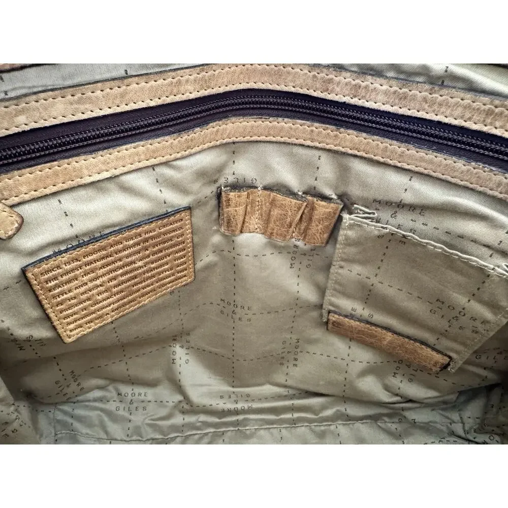 Moore & Giles Reclaimed Messenger Bag In Heirloom Oak Computer Distressed